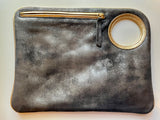 Hands-Free Bracelet Bag - Large Clutch in Graphite With grey trim