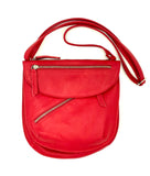 Rolita Crossbody Bag in Deep red  soft leather or
