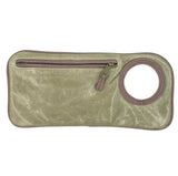 Hands Free Bracelet Clutch -Medium-  Taupe skin with Antique Rose Ring