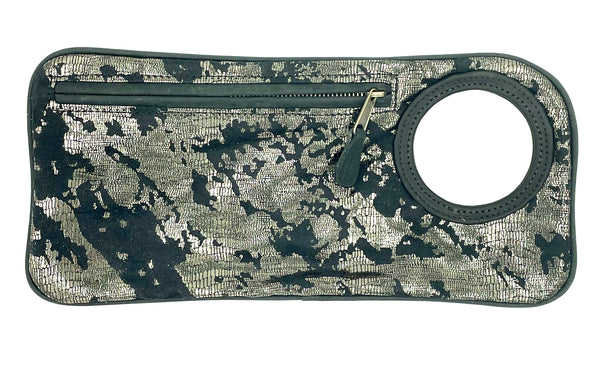 Hands-  Free Bracelet Clutch - Medium - Lizard Print on Suede