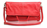 Messenger Laptop Crossbody Bag in Red Leather