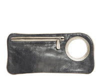 Hands-Free Bracelet Clutch - Medium - Distressed Graphite with Pearl Ring