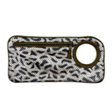 Hands-Free Bracelet Clutch - Medium - Leopard Print Embossed with Olive Ring