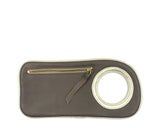 Hands-Free Bracelet Wallet in Taupe with Silver Ring