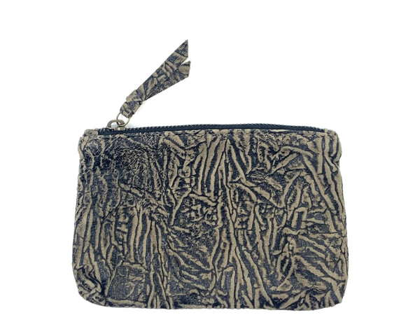 Make Up Pouch in Embossed Olive