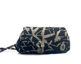 Sofia Convertible Bag in Pewter  Print on Black Suede